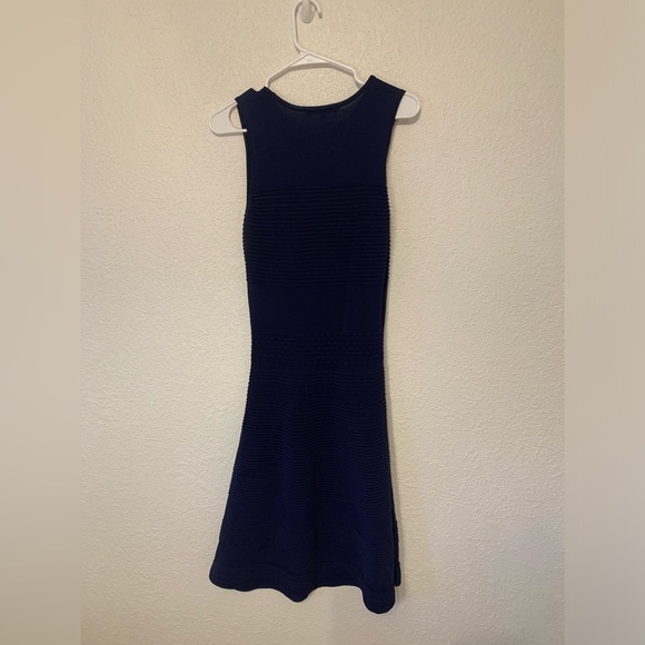 Antonio Melani Molly Midnight Navy Textured Knit Fit Flare Dress Size S Career - Picture 4 of 7